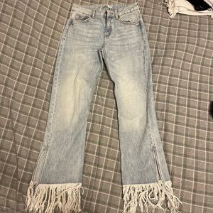 Zara fringe jeans